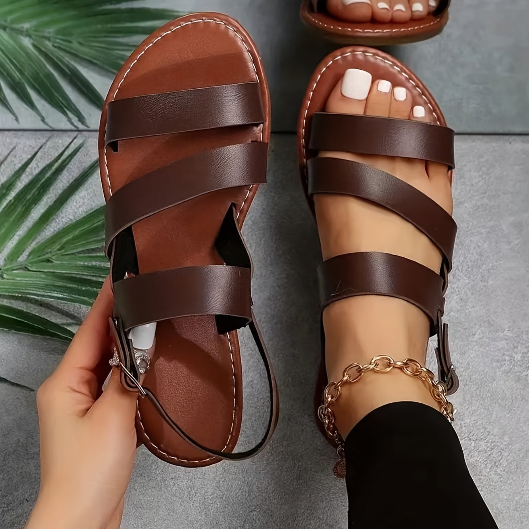 Sophie | Adjustable Crisscross Flat Sandals