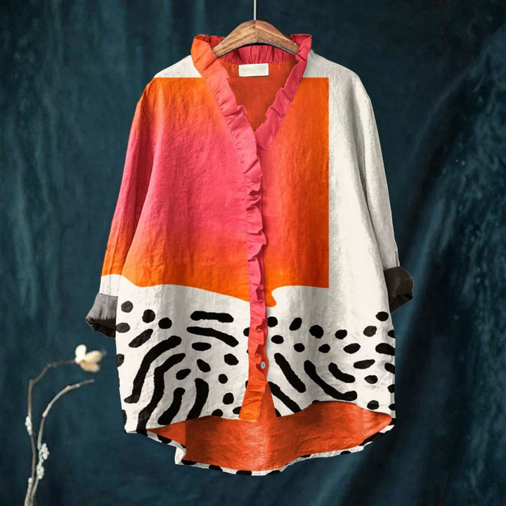 Melinda | Elegant Linen Summer Blouse