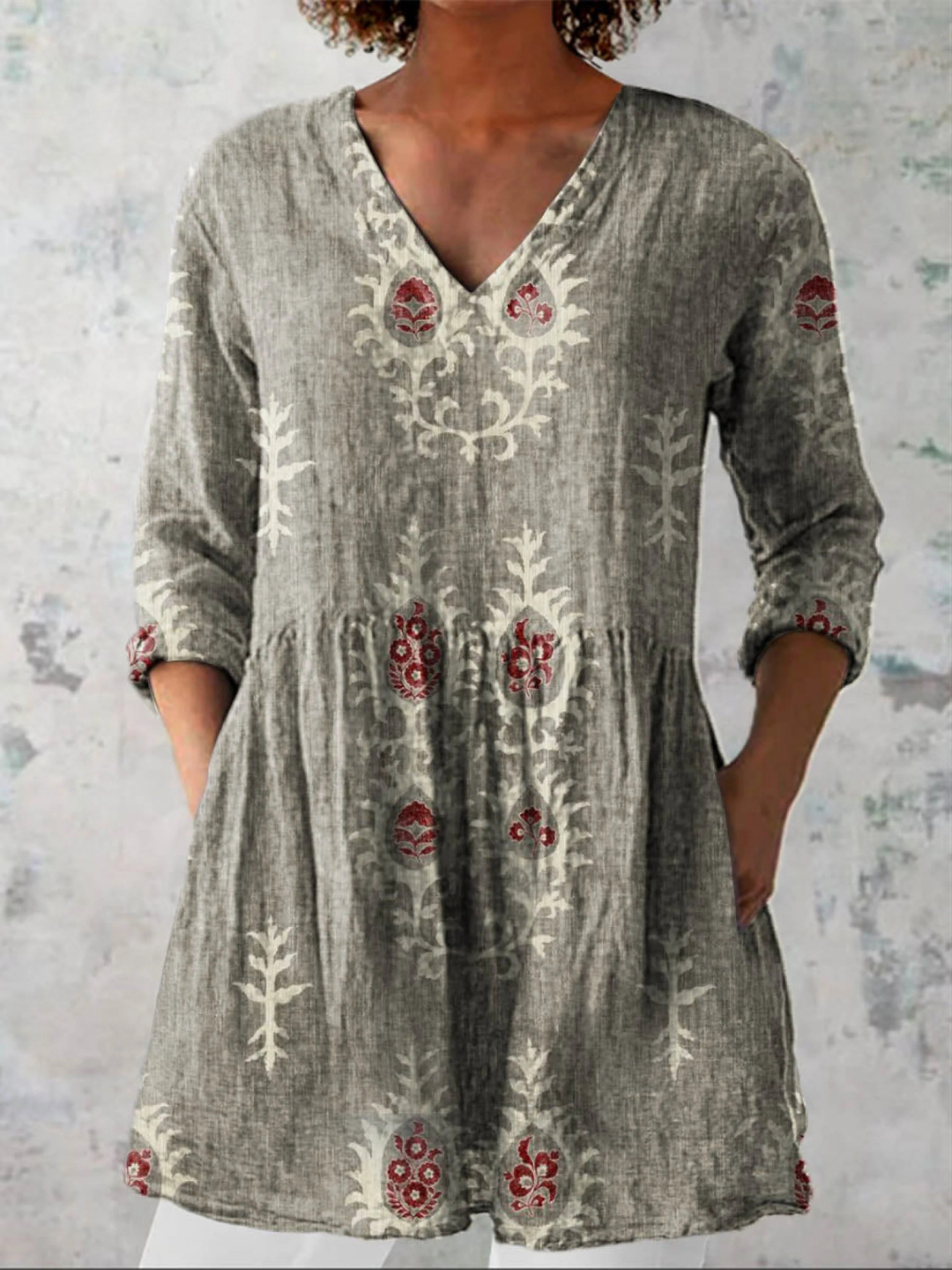 Maeve | Long V-neck Blouse