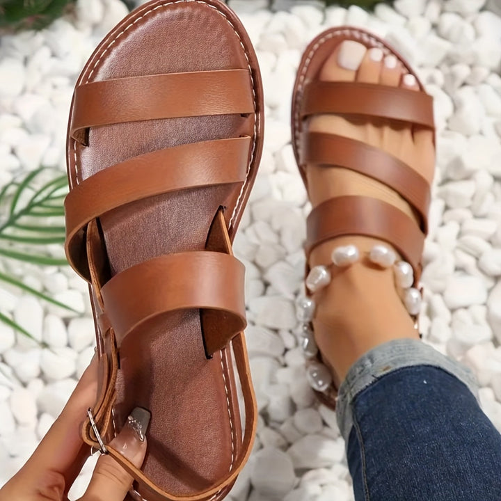 Sophie | Adjustable Crisscross Flat Sandals