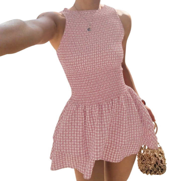 Lacinda™ | Off-Shoulder Plaid Dress