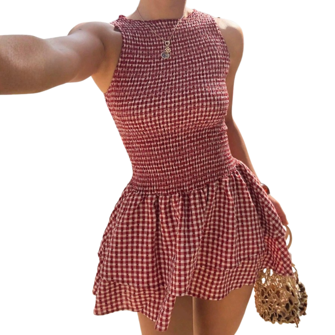 Lacinda™ | Off-Shoulder Plaid Dress