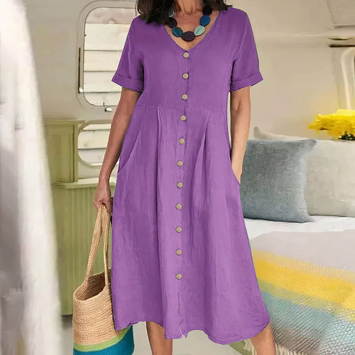 HALLIE™ – Classic Buttoned Dress