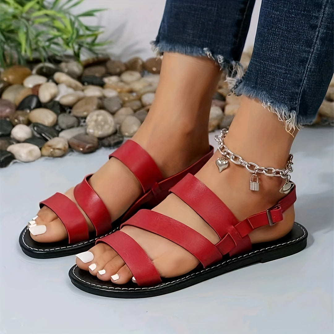 Sophie | Adjustable Crisscross Flat Sandals